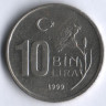 10000 лир. 1999 год, Турция.