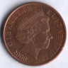 Монета 2 пенса. 2000 год, Гибралтар.