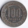 Монета 100 франков. 1975 год, Габон.