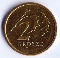 Монета 2 гроша. 2017 год, Польша.