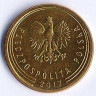 Монета 2 гроша. 2017 год, Польша.