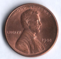 1 цент. 1988(D) год, США.