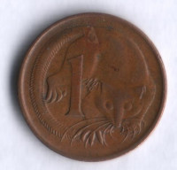 Монета 1 цент. 1966 год, Австралия.