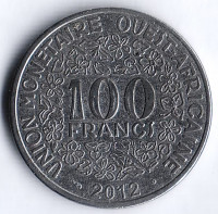 Монета 100 франков. 2012 год, Западно-Африканские Штаты.