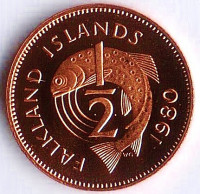 Монета 1/2 пенни. 1980 год, Фолклендские острова. Proof.