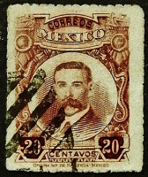Почтовая марка (20 c.). "Домингес". 1917 год, Мексика.