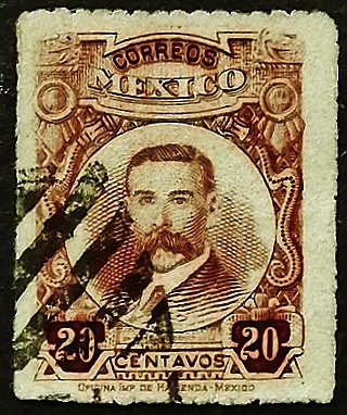 Почтовая марка (20 c.). "Домингес". 1917 год, Мексика.