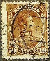 Фискальная марка (10 c.). "Симон Боливар". 1886 год, Венесуэла.