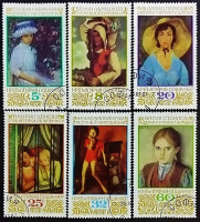 Набор почтовых марок (6 шт.). "Картины в Национальной галерее Софии". 1987 год, Болгария.