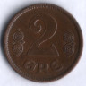 Монета 2 эре. 1920 год, Дания. HCN;GJ.