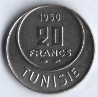 20 франков. 1950 год, Тунис (протекторат Франции).