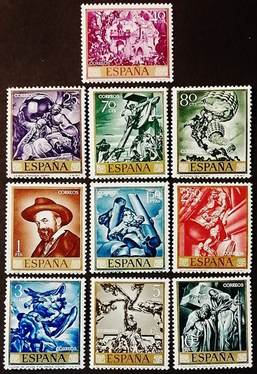 Набор почтовых марок (10 шт.). "Художники - Хосе Мария Серт". 1966 год, Испания.