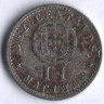 Монета 10 сентаво(2 макуты). 1927 год, Ангола (колония Португалии).