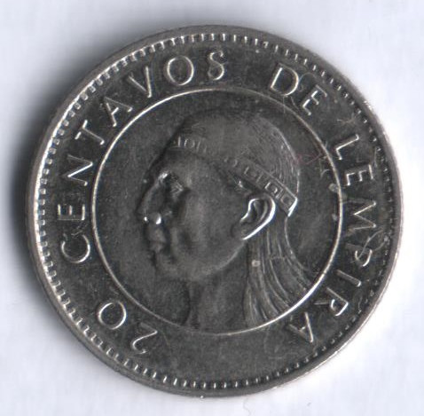 Монета 20 сентаво. 1994 год, Гондурас.