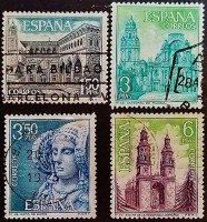 Набор почтовых марок (4 шт.). "Туризм". 1969 год, Испания.