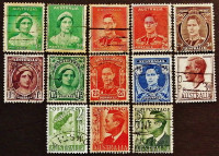 Набор марок (13 шт.). "Король Георг VI и королева Елизавета". 1937-1952 годы, Австралия.
