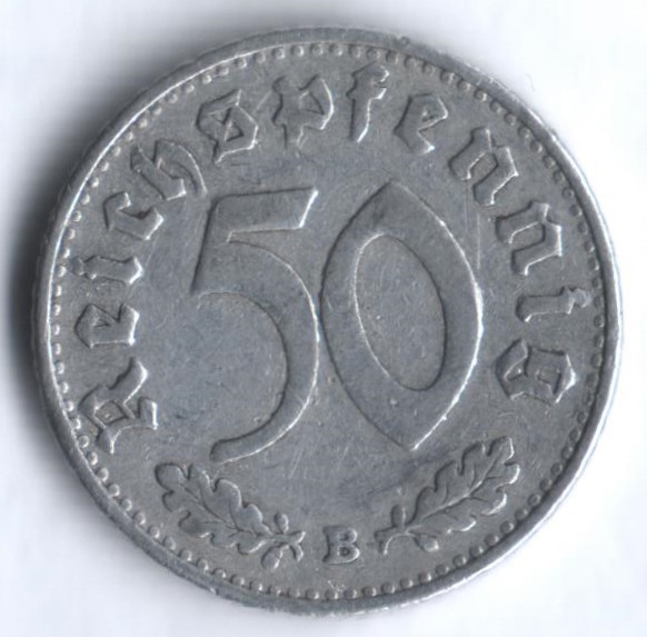 50 рейхспфеннигов. 1939 год (B), Третий Рейх.