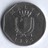 Монета 50 центов. 1991 год, Мальта.
