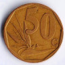 Монета 50 центов. 1999 год, ЮАР.