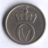 Монета 10 эре. 1960 год, Норвегия.