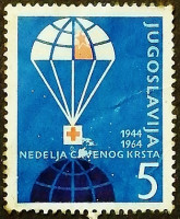 Почтовая марка. "Красный крест". 1964 год, Югославия.