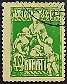 Почтовая марка (10 b.). "Социальное обеспечение". 1921 год, Румыния. Почтовая марка (10 b.). "Социальное обеспечение". 1921 год, Румыния.