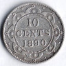 Монета 10 центов. 1890 год, Ньюфаундленд.