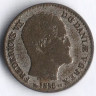 Монета 4 скиллинга-ригсмёнт. 1856(VS) год, Дания.