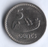 5 центов. 1987 год, Фиджи.