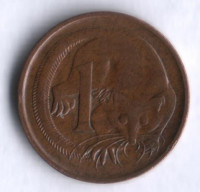 Монета 1 цент. 1967 год, Австралия.