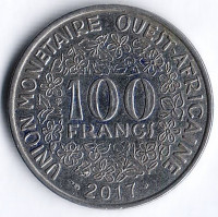 Монета 100 франков. 2017 год, Западно-Африканские Штаты.