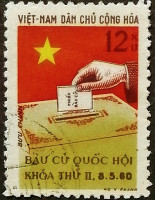 Почтовая марка. "Выборы в Национальную Ассамблею". 1960 год, Вьетнам.
