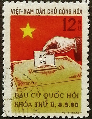 Почтовая марка. "Выборы в Национальную Ассамблею". 1960 год, Вьетнам.