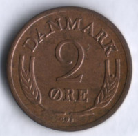 Монета 2 эре. 1962 год, Дания. C;S.