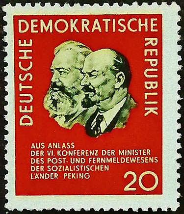Марка почтовая. "Конференция министров почтовой связи, Пекин". 1965 год, ГДР.