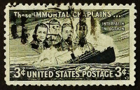 Почтовая марка. "Четыре бессмертных капеллана". 1948 год, США.