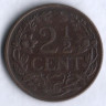 Монета 2-1/2 цента. 1929 год, Нидерланды.