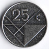 Монета 25 центов. 1987 год, Аруба.