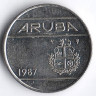 Монета 25 центов. 1987 год, Аруба.