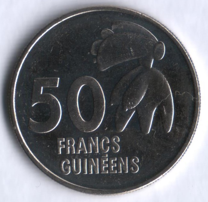 Монета 50 франков. 1994 год, Гвинея.