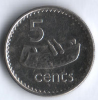 5 центов. 1997 год, Фиджи.