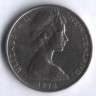 Монета 10 центов. 1974 год, Новая Зеландия.