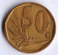 Монета 50 центов. 2000 год, ЮАР.