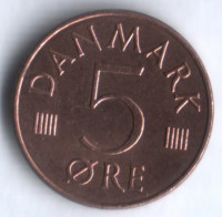 Монета 5 эре. 1980 год, Дания. B;B.