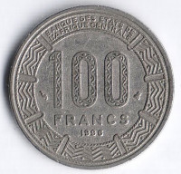 Монета 100 франков. 1996 год, Центрально-Африканские Штаты.