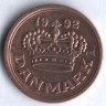 Монета 50 эре. 1992 год, Дания. LG;JP;A.
