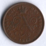 Монета 2 сантима. 1914 год, Бельгия (Des Belges).