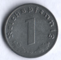 Монета 1 рейхспфенниг. 1941 год (D), Третий Рейх.