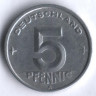 Монета 5 пфеннигов. 1948 год, ГДР.