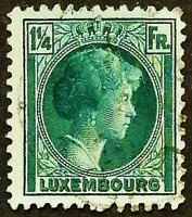 Почтовая марка (1⅟₄ fr.). "Великая герцогиня Шарлотта". 1931 год, Люксембург.